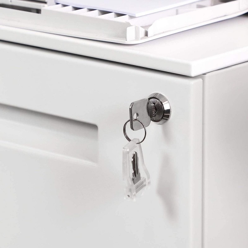 Archivador con Ruedas naker, en metal, color Blanco