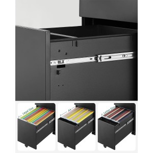 Archivador con Ruedas DAILY, en Acero, color Negro