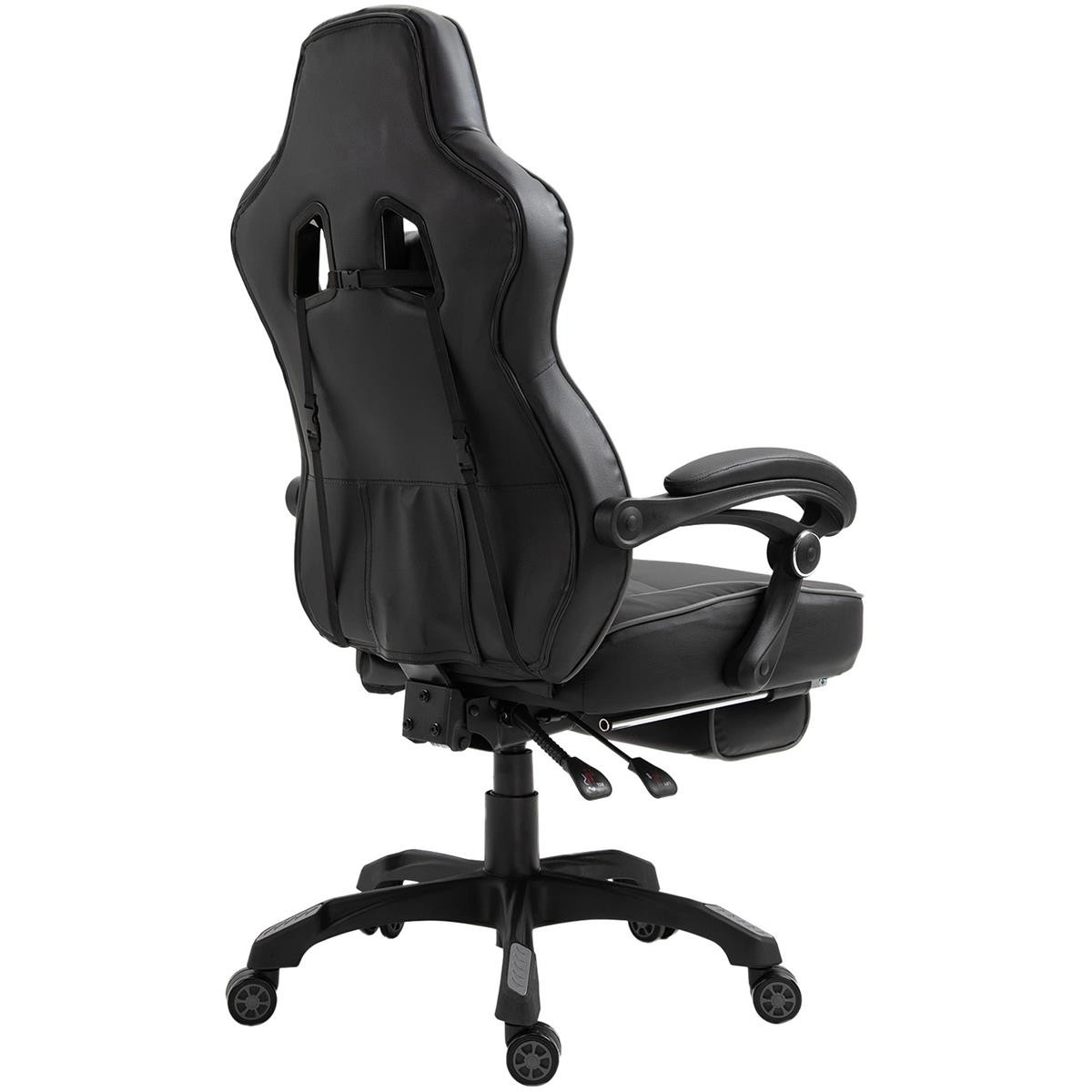 Silla Gaming SENNA, Incluye Reposapiés Extensible, Cojín Cervical y Lumbar, En Negro