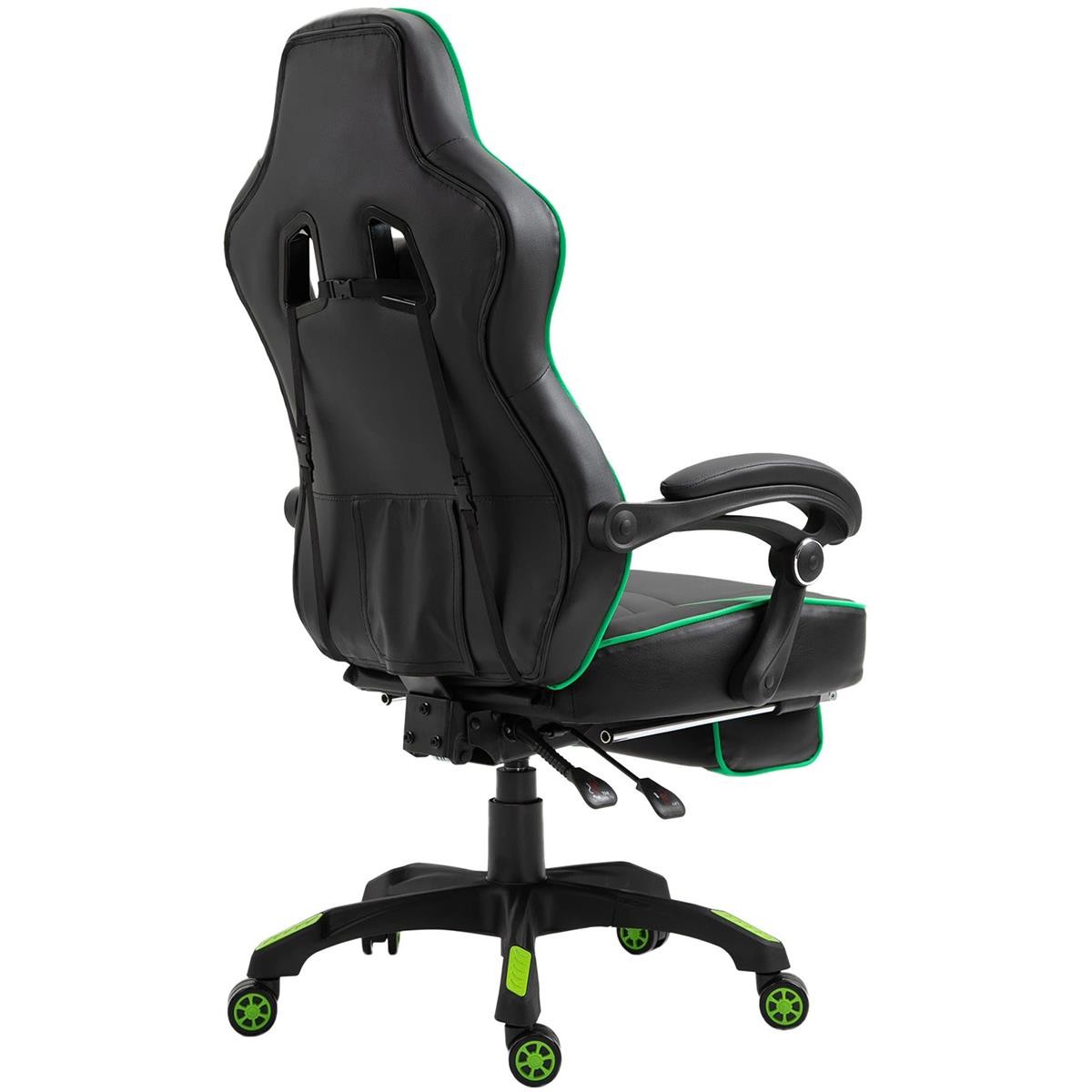 Silla Gaming SENNA, Incluye Reposapiés Extensible, Cojín Cervical y Lumbar, En Negro