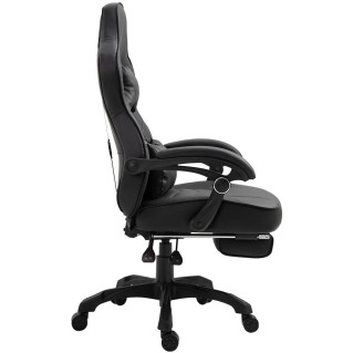 Silla gaming SENNA, reposapiés extensible, con cojines incluidos, en piel color negro 2