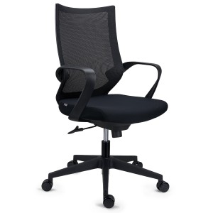 Silla de Oficina SINTRA, respaldo de malla transpirable, En Negro