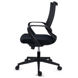 Silla de Oficina SINTRA, respaldo de malla transpirable, En Negro