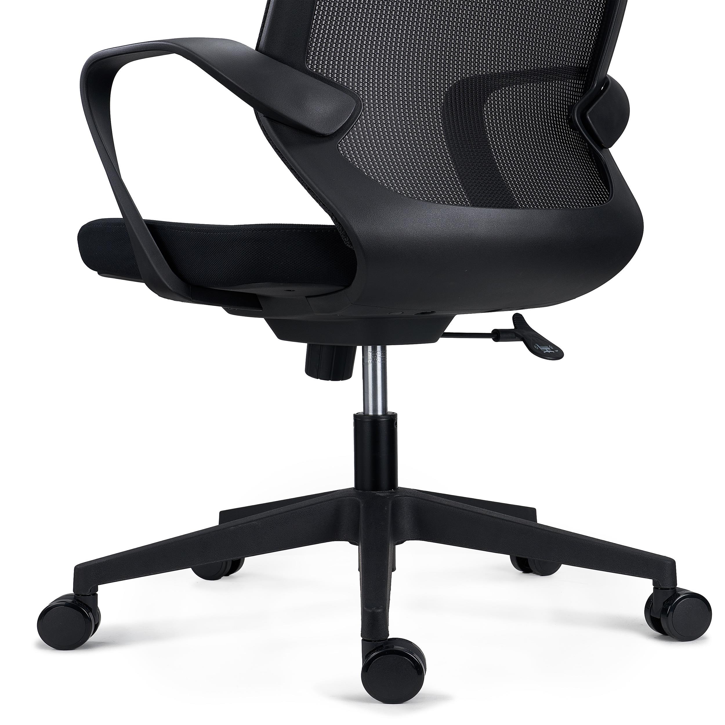 Silla de oficina SINTRA, Ergonómica, Diseño Moderno, en Malla Transpirable y Tela, en Negro