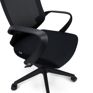 Silla de Oficina SINTRA, respaldo de malla transpirable, En Negro