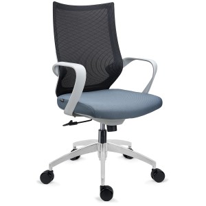 Silla de Oficina SINTRA, respaldo de malla transpirable, En Negro