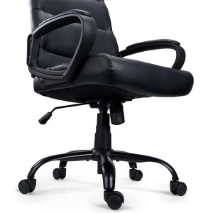 Sillón de Oficina HUGO en Piel Negra