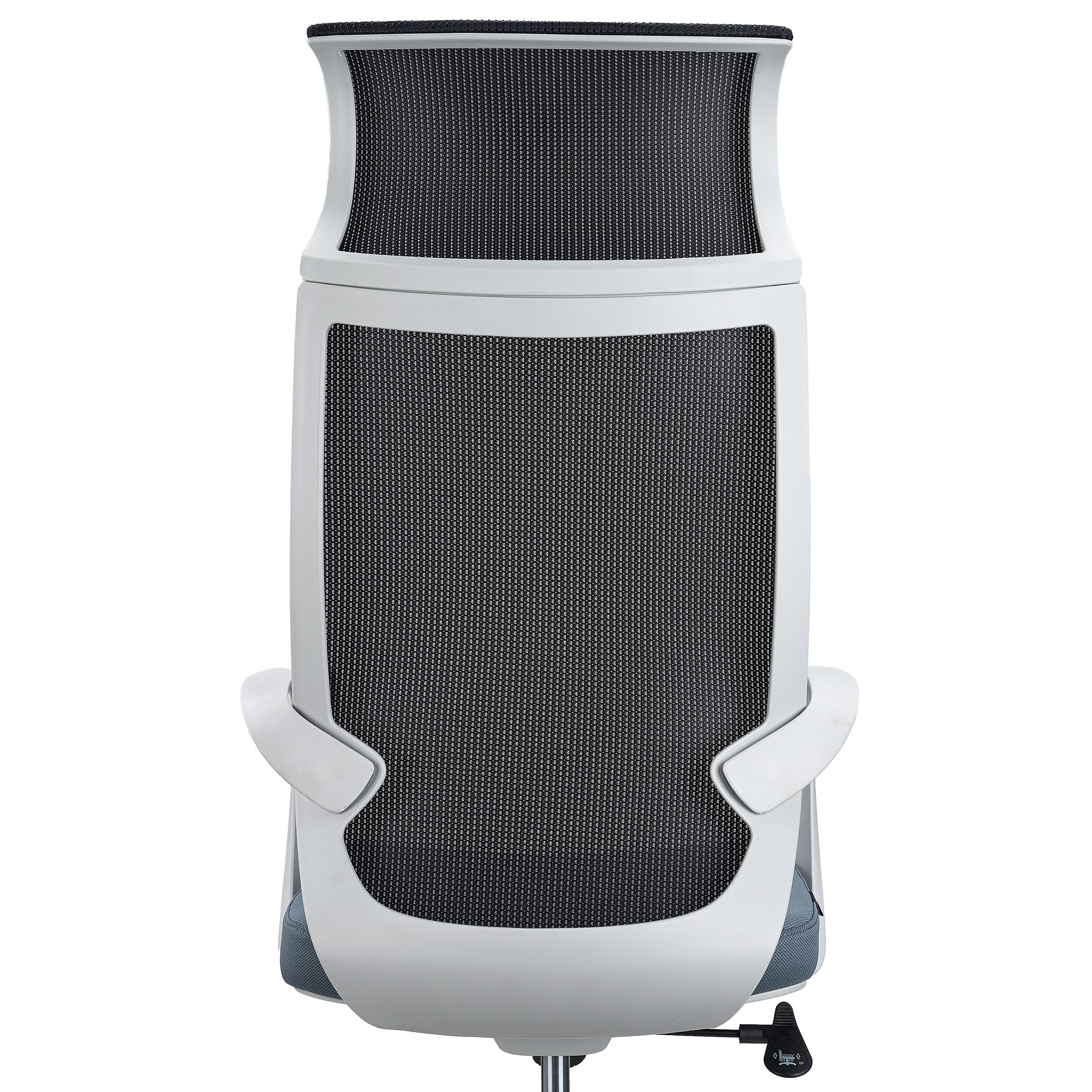 Silla de oficina SINTRA, Reposacabezas, Diseño Moderno, en Malla Transpirable y Tela, en Negro