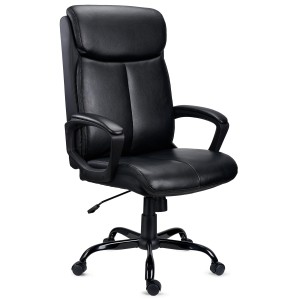 Sillón de Oficina COSMO en Piel Negra