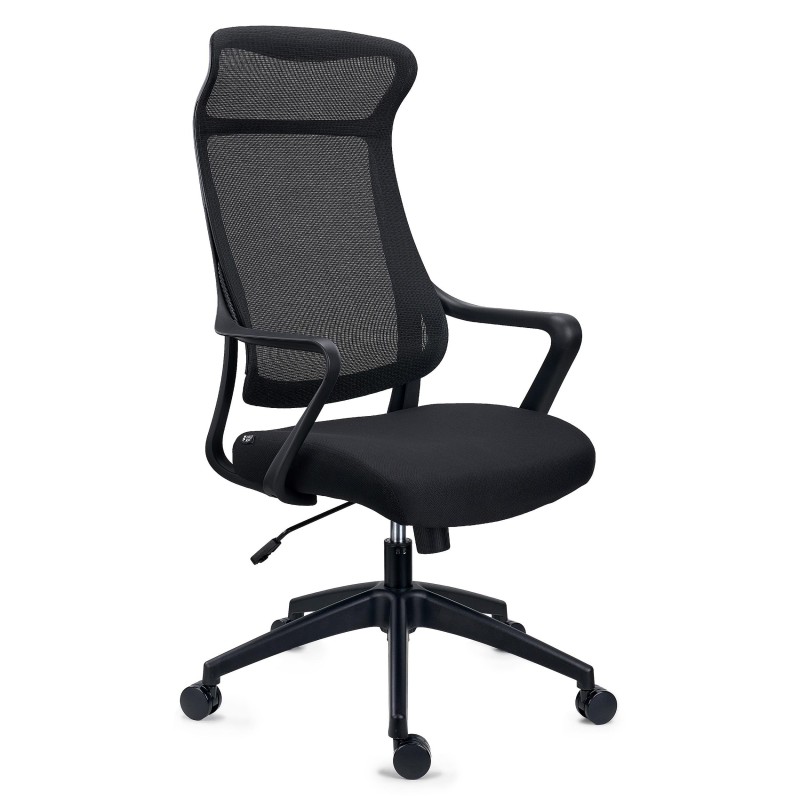 Silla de Oficina VIRGO, Reposacabezas integrado, En Negro
