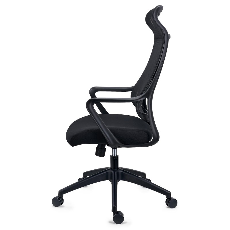 Silla de Oficina VIRGO, Reposacabezas integrado, En Negro