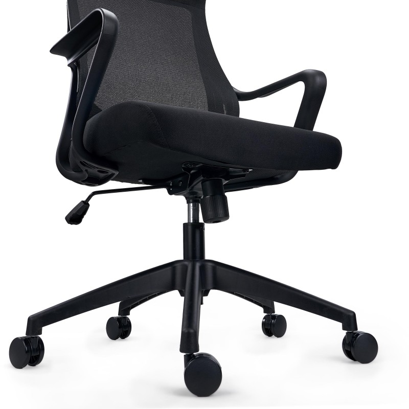 Silla de Oficina VIRGO, Reposacabezas integrado, En Negro