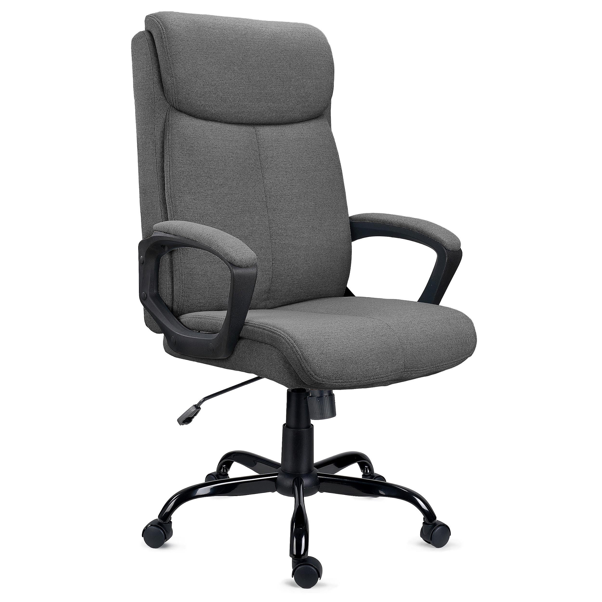 Sillón de Oficina COSMO, Diseño Elegante, Confortable, Base Metálica, en Tela Gris