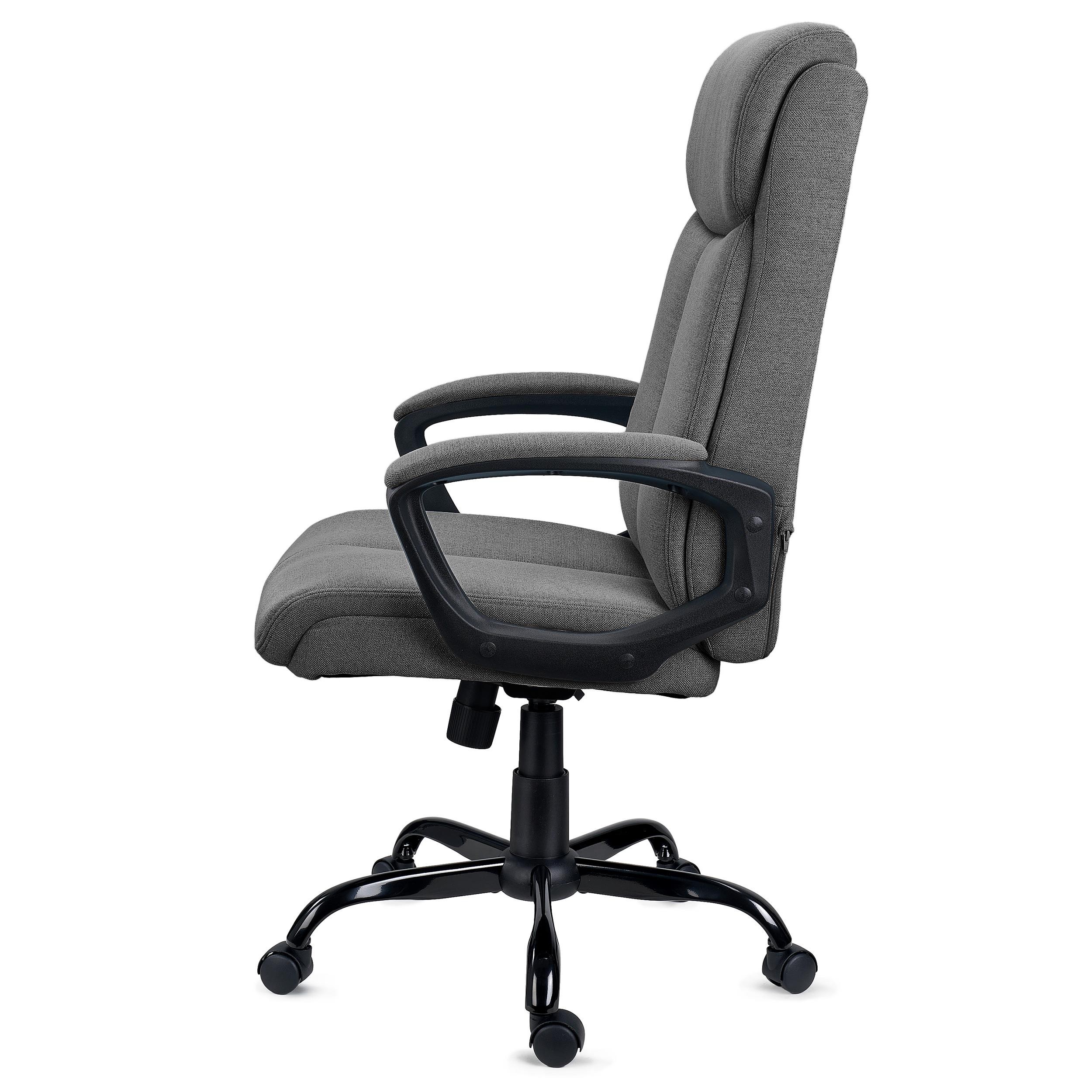 Sillón de Oficina COSMO, Diseño Elegante, Confortable, Base Metálica, en Tela Gris