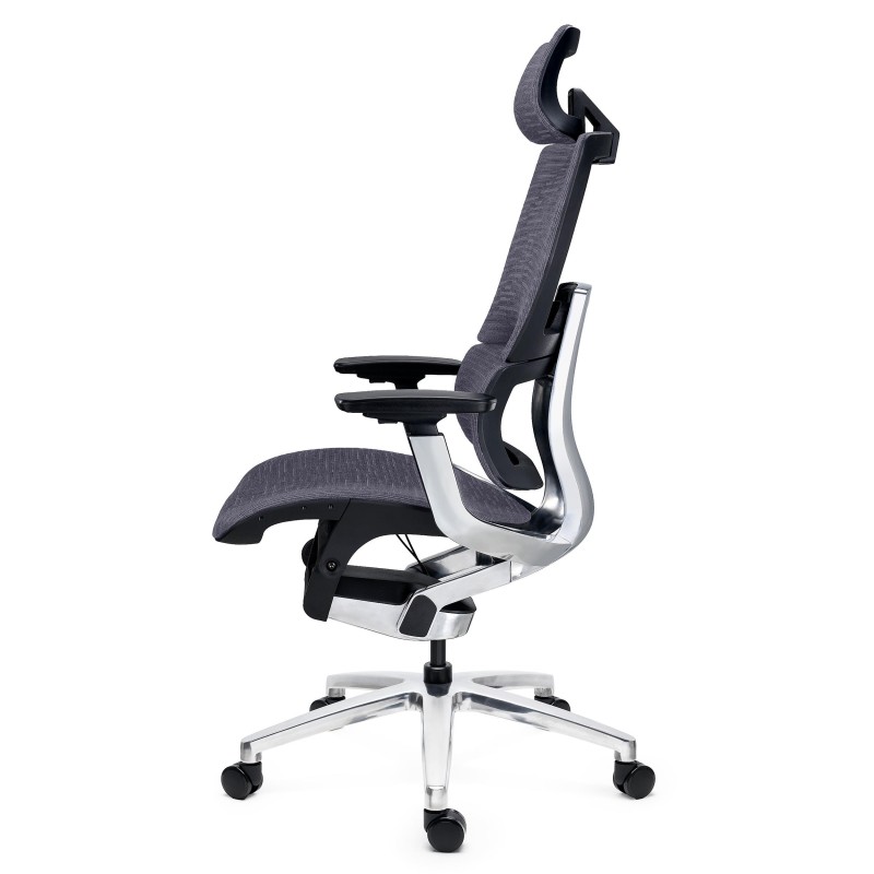Silla Ergonómica ERGOPLUS, Reposacabezas, Estructura Metal, Negro