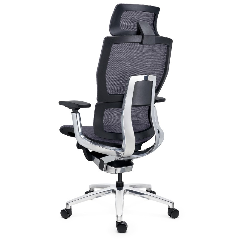 Silla Ergonómica ERGOPLUS, Reposacabezas, Estructura Metal, Negro