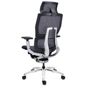Silla Ergonómica ERGOPLUS, Reposacabezas, Estructura Metal, Negro