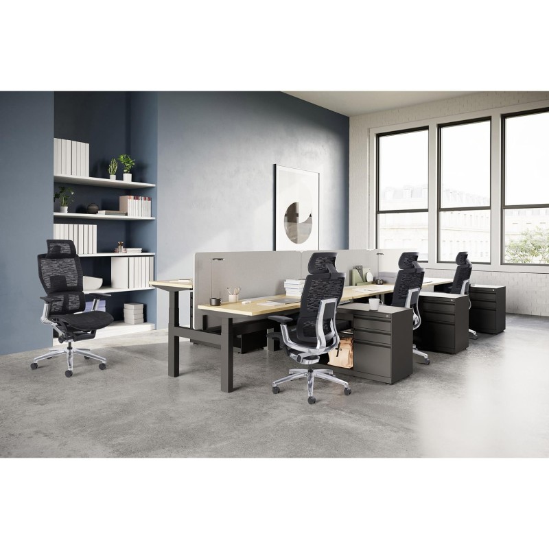 Silla Ergonómica ERGOPLUS, Reposacabezas, Estructura Metal, Negro