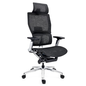 Silla Ergonómica ERGOPLUS, Reposacabezas, Estructura Metal, Negro