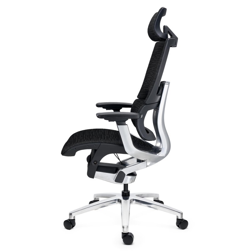 Silla Ergonómica ERGOPLUS, Reposacabezas, Estructura Metal, Negro