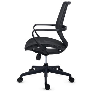 Silla de Oficina PACIFIC, asiento y respaldo en malla transpirable, en negro