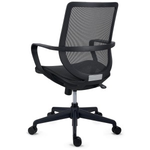 Silla de Oficina PACIFIC, asiento y respaldo en malla transpirable, en negro