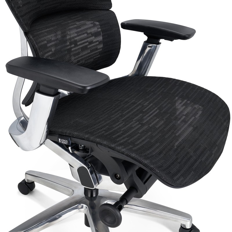 Silla Ergonómica ERGOPLUS, Premium, Estructura Metal, Malla Negra