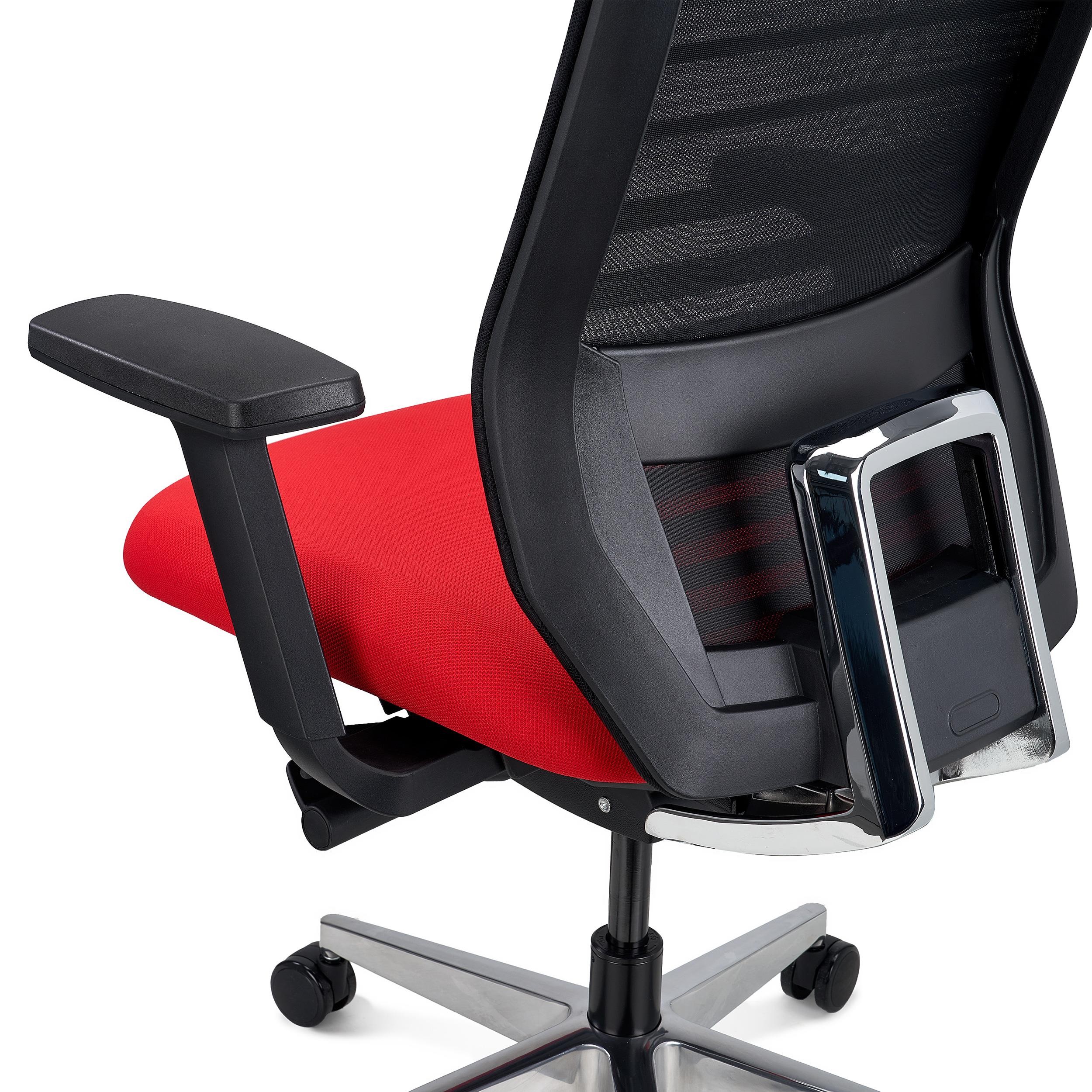 Silla Ergonómica TAURUS, Reposacabezas, Soporte Lumbar, Base Metálica Cromada, Uso 8h, en Malla Negra