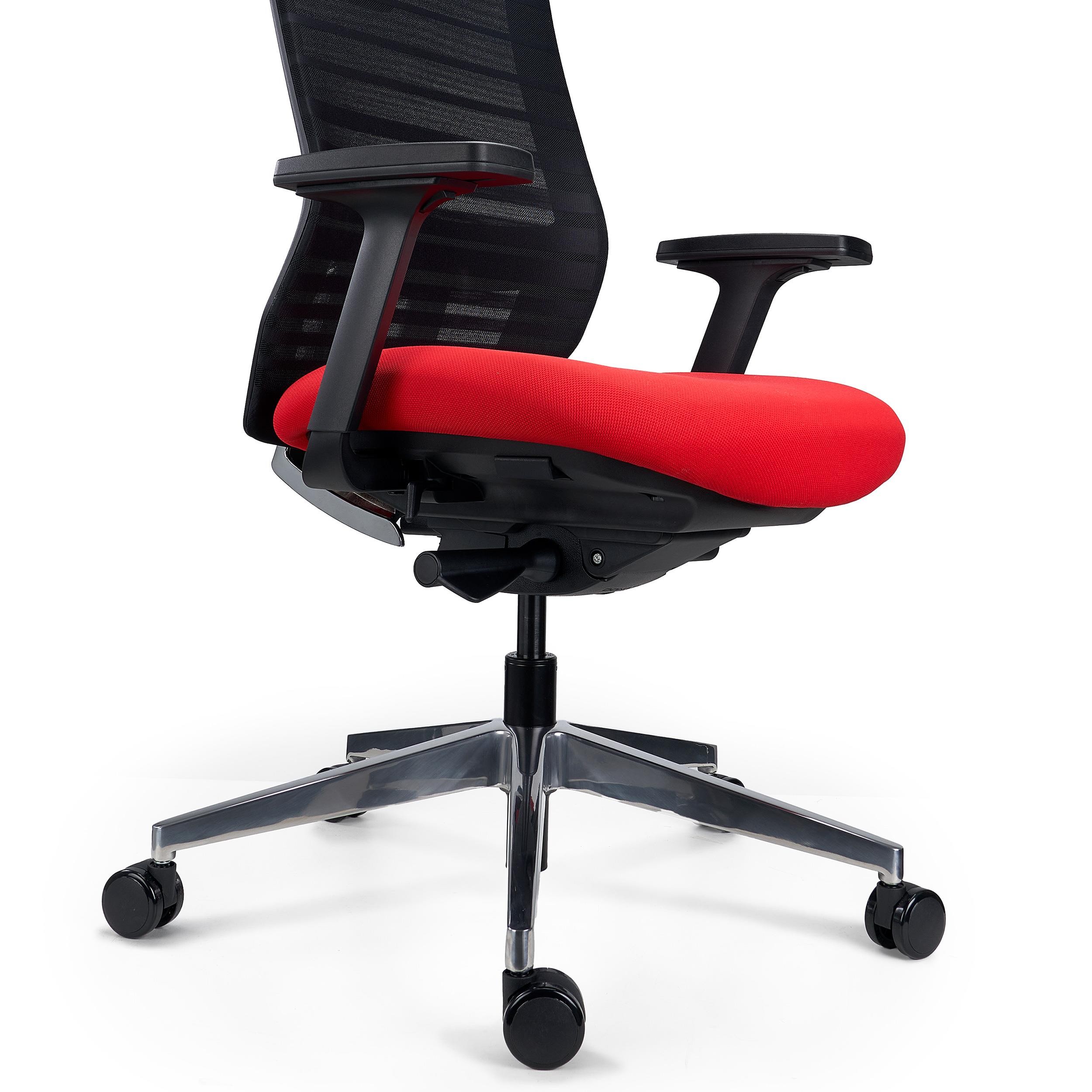 Silla Ergonómica TAURUS, Reposacabezas, Soporte Lumbar, Base Metálica Cromada, Uso 8h, en Malla Negra