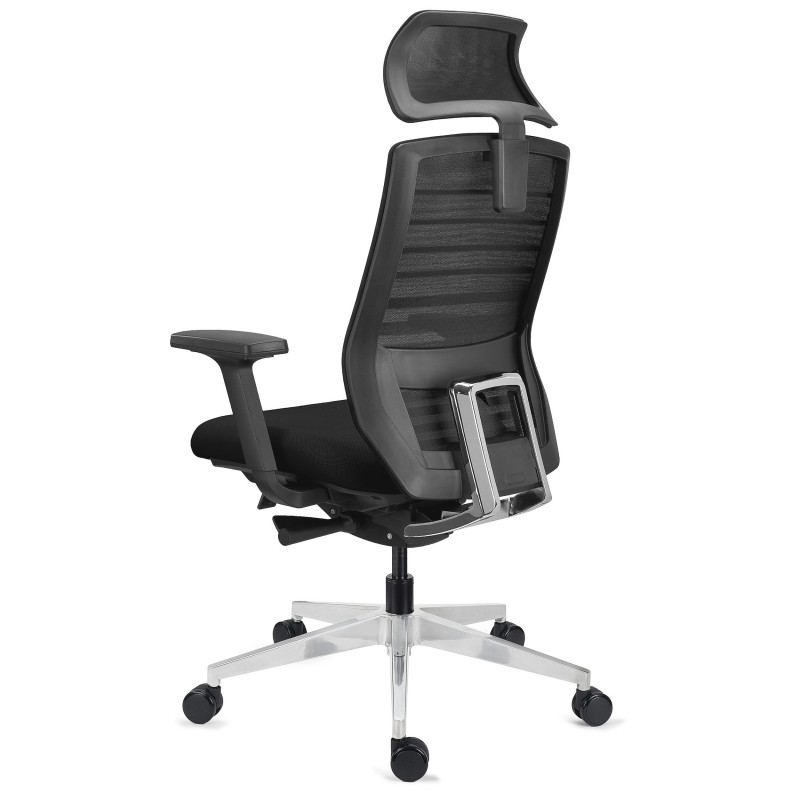 Silla Ergonómica TAURUS con Reposacabezas en Malla Negra