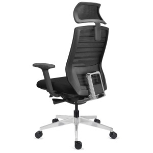 Silla Ergonómica TAURUS con Reposacabezas en Malla Negra