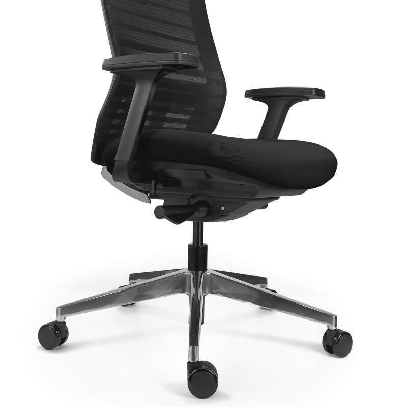 Silla Ergonómica TAURUS con Reposacabezas en Malla Negra