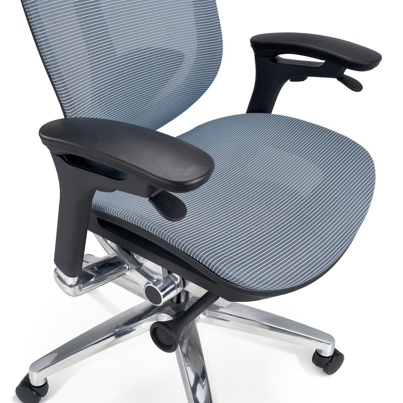 Silla Ergonómica OPTIMA, Reposacabezas, Estructura Metal, Azul