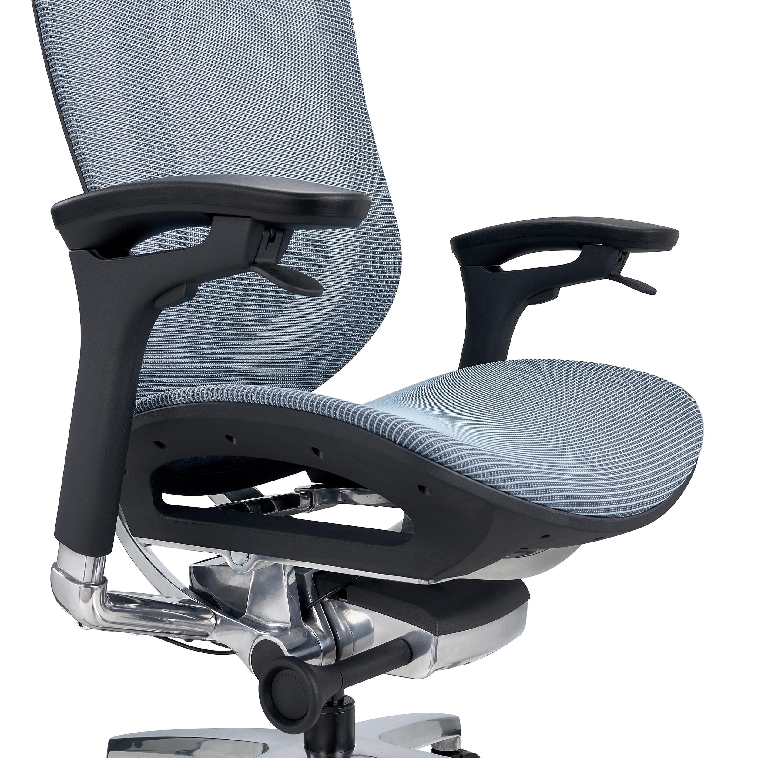 Silla Ergonómica OPTIMA, Reposacabezas, Avanzado Diseño y Tecnología, Calidad Premium, Malla Azul