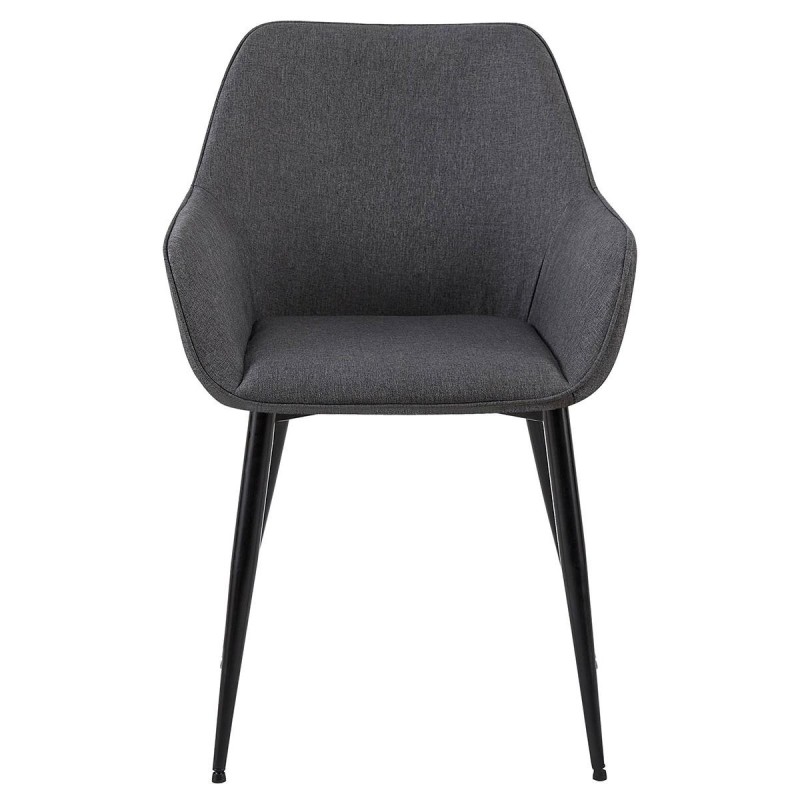 Silla de Confidente MAYA, Patas Negras, en Tela color Negro