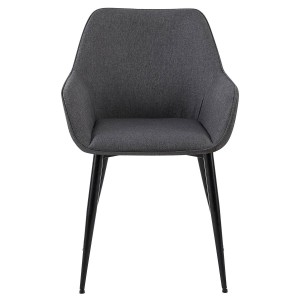 Silla de Confidente MAYA, Patas Negras, en Tela color Negro