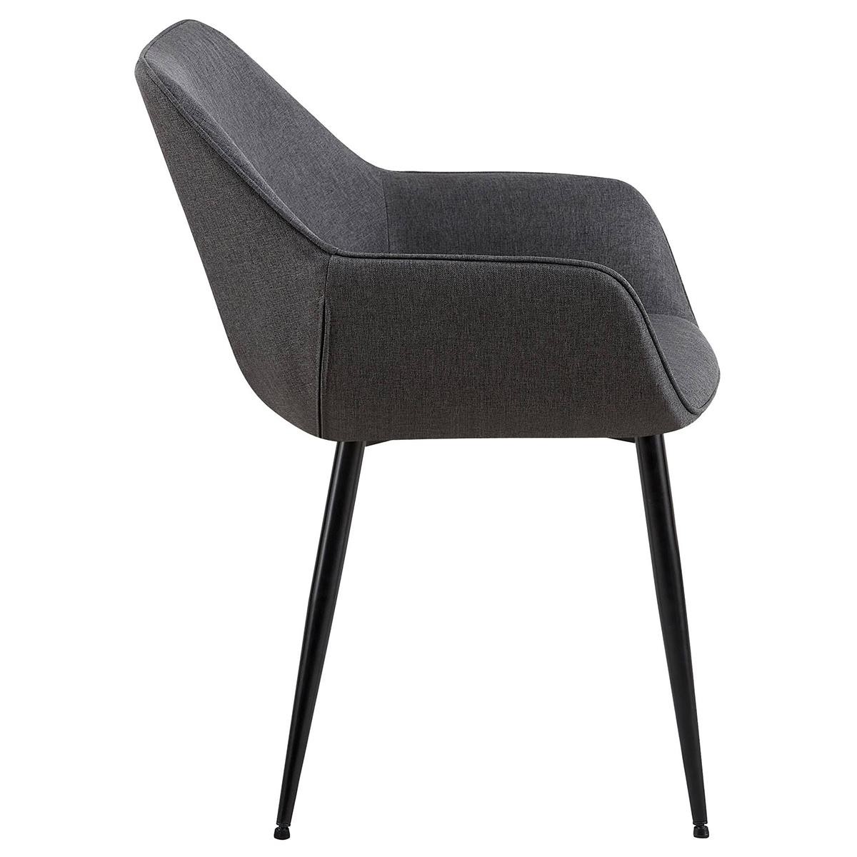Silla de Confidente MAYA, Tapizado de Tela, Patas Negras, en color Negro