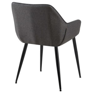 Silla de Confidente MAYA, Patas Negras, en Tela color Negro