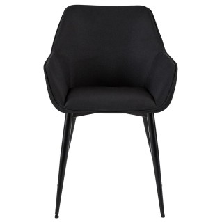 Silla de Confidente MAYA, Patas Negras, en Tela color Negro 2