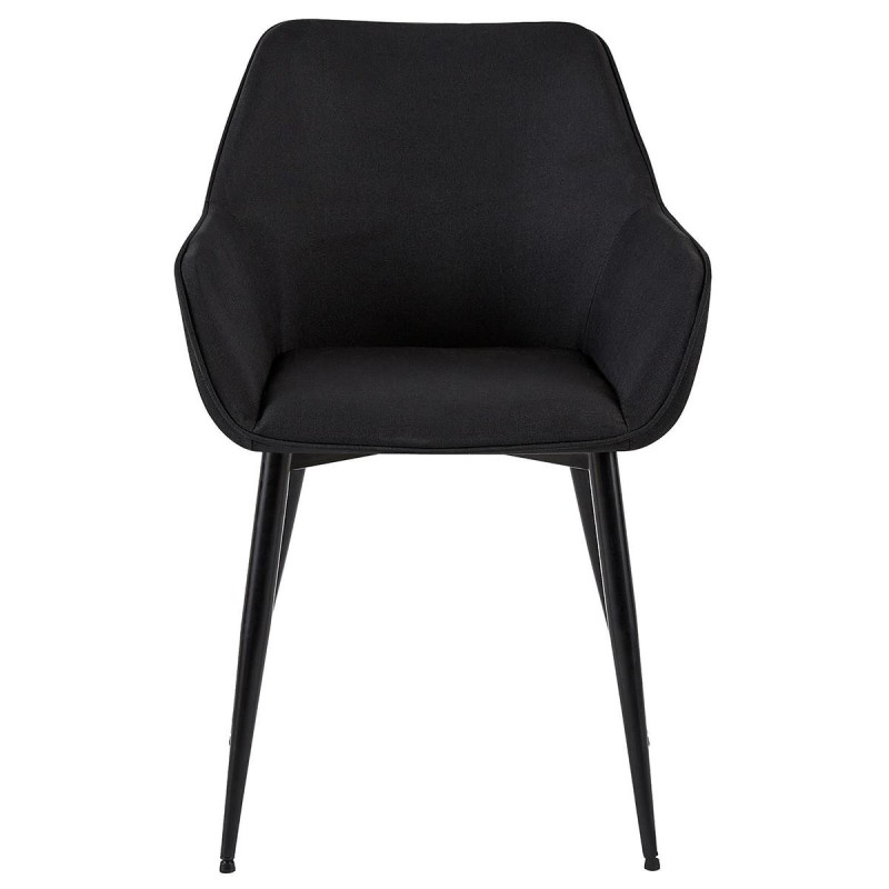 Silla de Confidente MAYA, Patas Negras, en Tela color Negro