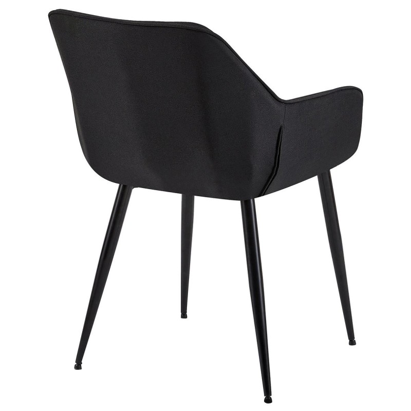 Silla de Confidente MAYA, Patas Negras, en Tela color Negro
