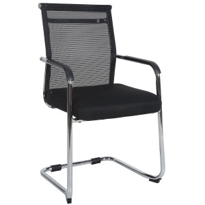 Silla de Confidente ORES, Estructura Metálica Negra, en Malla Transpirable color Negro
