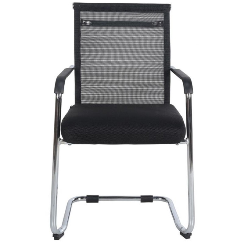 Silla de Confidente ORES, Estructura Metálica Negra, en Malla Transpirable color Negro