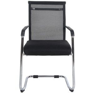 Silla de Confidente ORES, Estructura Metálica Negra, en Malla Transpirable color Negro