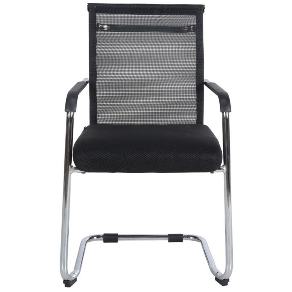 Silla de Confidente ORES, Estructura Metálica Negra, en Malla Transpirable color Negro