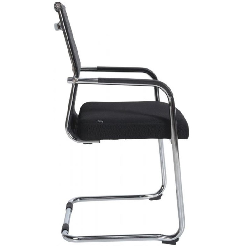 Silla de Confidente ORES, Estructura Metálica Negra, en Malla Transpirable color Negro