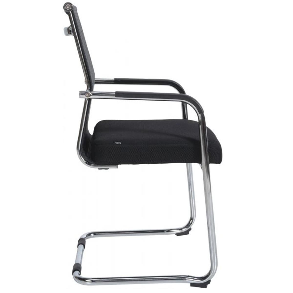 Silla de Confidente ORES, Estructura Metálica Negra, en Malla Transpirable color Negro