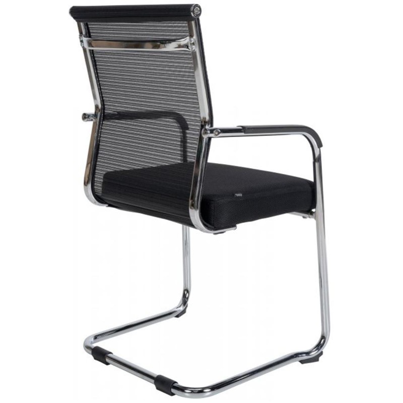Silla de Confidente ORES, Estructura Metálica Negra, en Malla Transpirable color Negro