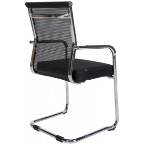 Silla de Confidente ORES, Estructura Metálica Negra, en Malla Transpirable color Negro
