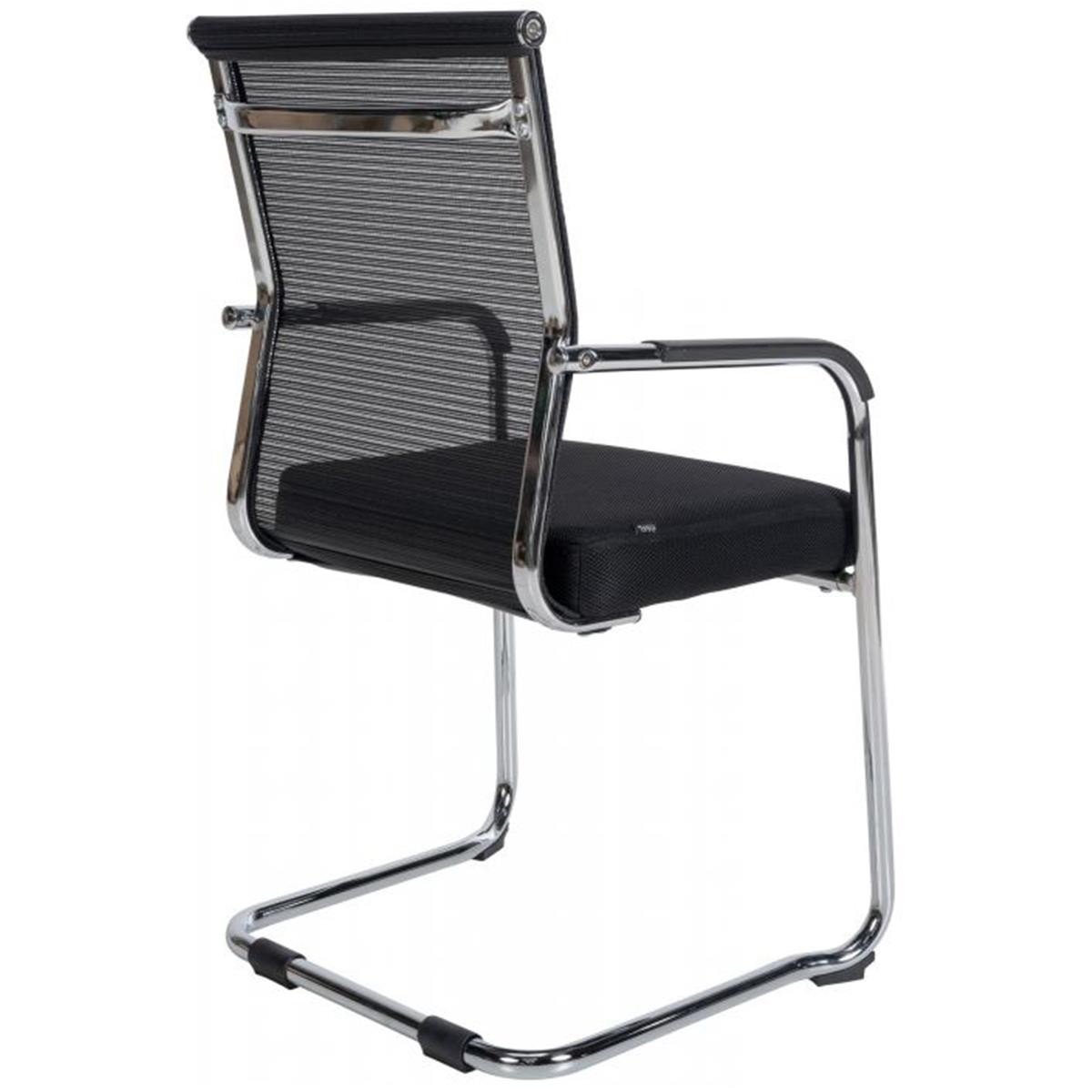 Silla de Confidente ORES, Estructura Metálica Negra, en Malla Transpirable color Negro
